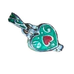 Tibetan Prayer Box Sterling Silver Enameled Wish Box Pendant